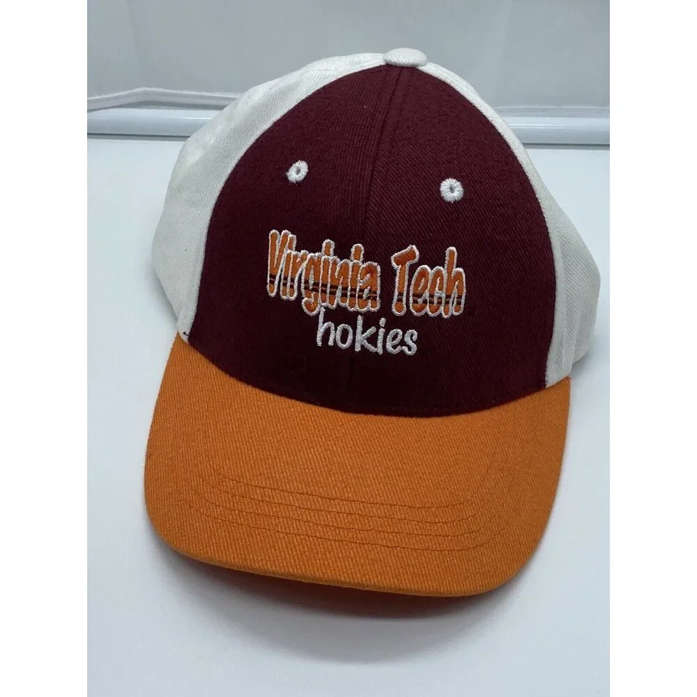 Virginia Tech Hokies Maroon Orange Adjustable Youth Baseball Cap Hat Hook & Loop